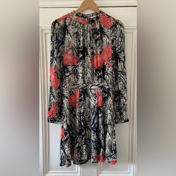& Other Stories Long Sleeve Floral Mini Dress - Size 4 - Picture 1 of 4